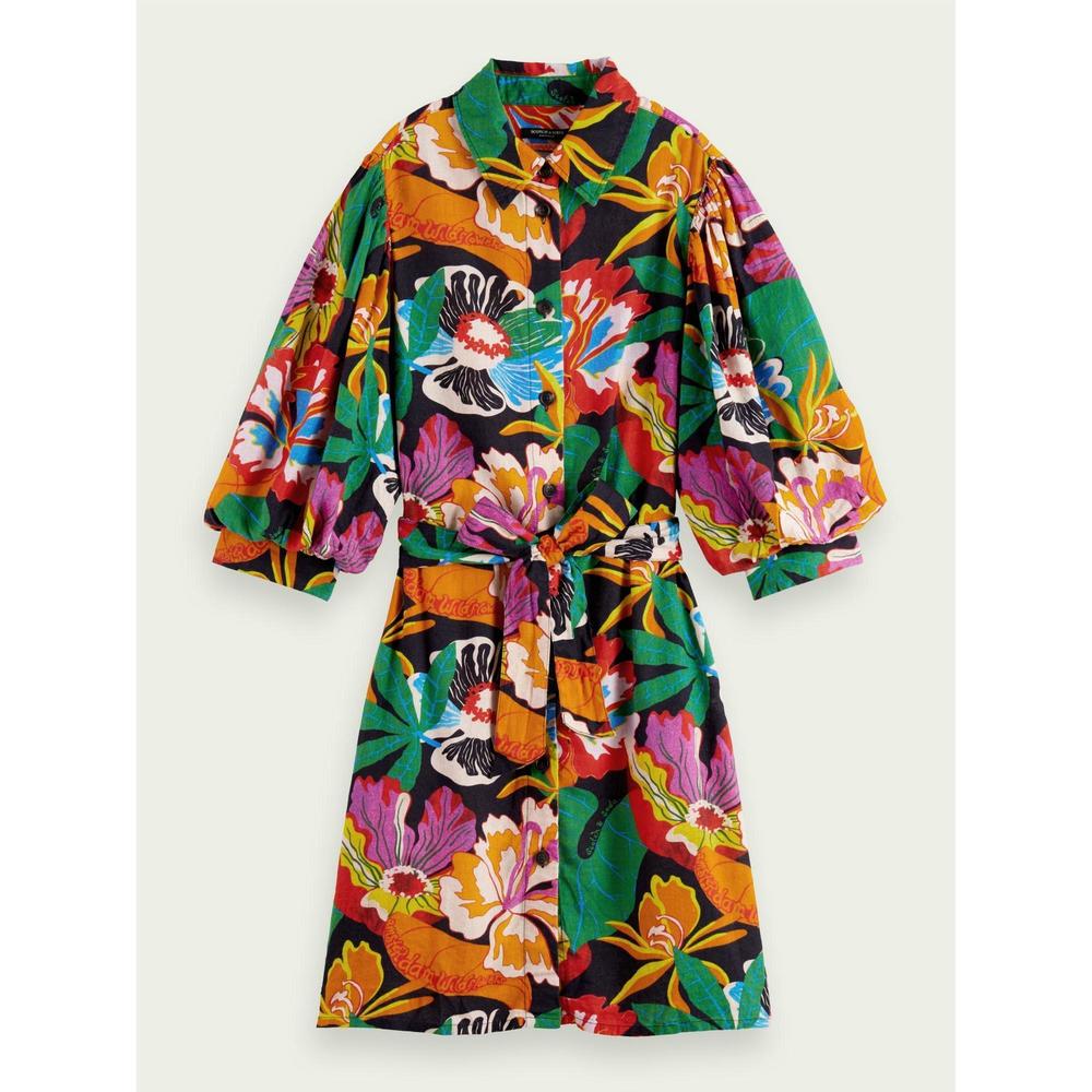 NEW SCOTCH & SODA cassie linen blend dress in floral - Picture 4 of 6